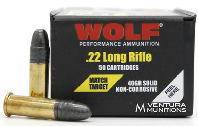 Wolf 22LR 40gr Match Target RN - 50 Rounds