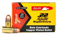 Aguila SuperExtra .22 Short 29gr HV Copper Plated RN Ammo - 50 Rounds