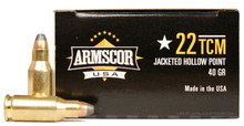 Armscor 22 TCM 40gr JHP Ammo - 50 Rounds