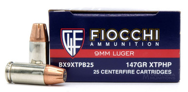 Fiocchi 9mm 147gr XTP HP Ammo - 25 Rounds
