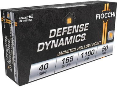 Fiocchi Defense Dynamics 40 S&W 165gr JHP Ammo - 50 Rounds