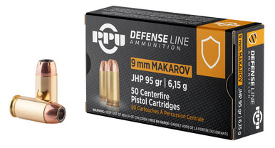 Prvi Partizan 9x18 Makarov 95gr JHP Ammo - 50 Rounds