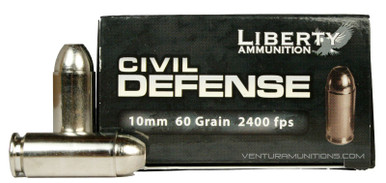 Liberty Civil Defense 10mm 60gr HP Ammo - 20 Rounds