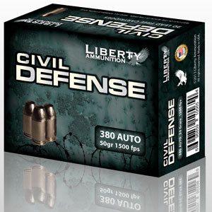 Liberty Civil Defense 380 ACP 50gr HP Ammo - 20 Rounds