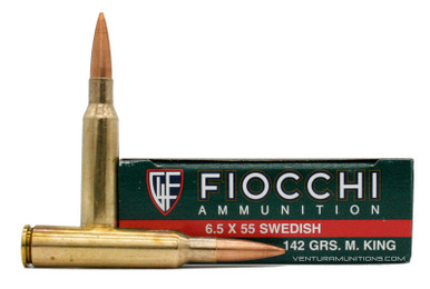 Fiocchi Exacta 6.5x55 Swedish Mauser 142gr MatchKing HPBT Ammo - 20 Rounds