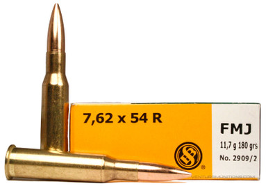 Sellier and Bellot 7.62x54R 180gr FMJ Ammo - 20 Rounds