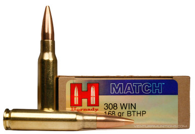 Hornady 308 Winchester Match 168gr HPBT Ammo - 20 Rounds