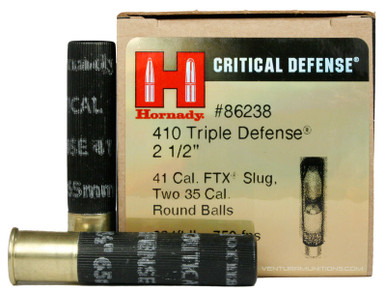 Hornady Critical Defense .410ga Slug/Round Ball 2.5" Triple Defense Ammo - 20 Rounds