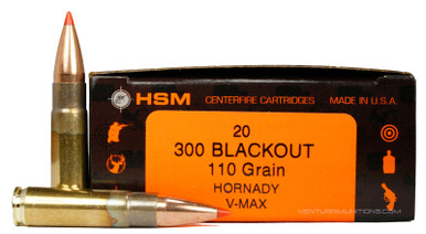 HSM 300 Blackout 110gr V-Max Ammo - 20 Rounds