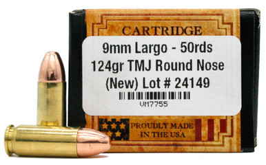 Ventura Heritage 9mm Largo 124gr TMJ Ammo - 50 Rounds