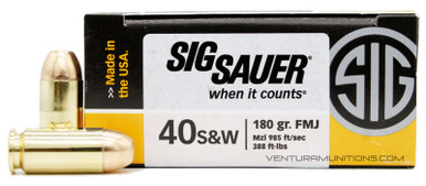 Sig Sauer Elite Performance 40 S&W 180gr Ball FMJ Ammo - 50 Rounds