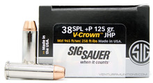 Sig Sauer Elite Performance .38 Special 125gr V-Crown JHP +P Ammo - 20 Rounds