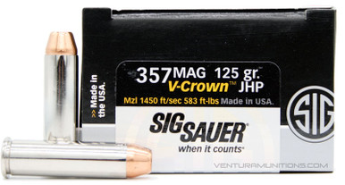 Sig Sauer Elite Performance 357 Magnum 125gr V-Crown JHP Ammo - 20 Rounds 