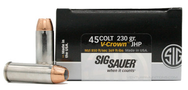 Sig Sauer Elite Performance 45 Long Colt 230gr V-Crown JHP Ammo - 20 Rounds
