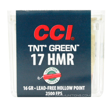 CCI 17 HMR 16gr TNT Green HP Ammo - 50 Rounds