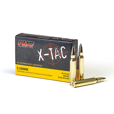 PMC X-Tac 5.56 Nato 55gr FMJ Ammo - 20 Rounds