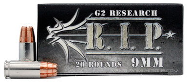 G2 Research RIP 9mm 92gr LF Copper HP Ammo - 20 Rounds