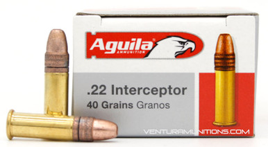 Aguila 22LR 40gr Interceptor Soft Point Ammo - 50 Rounds