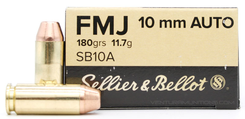 Sellier & Bellot 10mm 180gr FMJ Ammo - 50 Rounds - Ventura Munitions