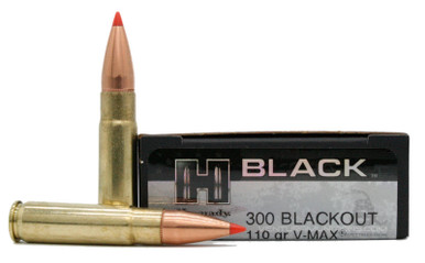 Hornady Black 300 AAC Blackout 110gr V-Max Match Ammo - 20 Rounds 