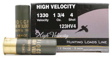 Fiocchi High Velocity 12ga 3" 1-3/4oz #4 Shot Ammo - 25 Rounds