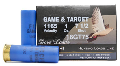 Fiocchi Dove Loads 16ga 2.75" 1oz #7.5 Shot Lead Ammo - 25 Rounds