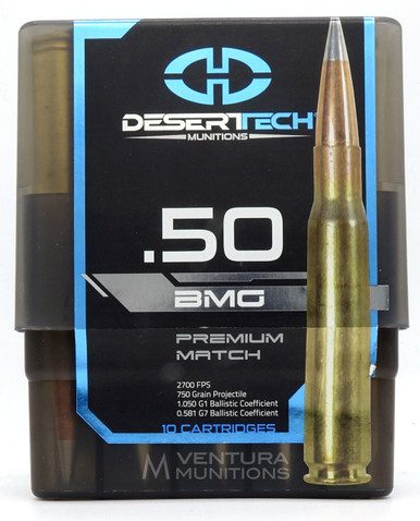 Desert Tech Premium Match 50 BMG 750gr Tipped Match Ammo - 10 Rounds