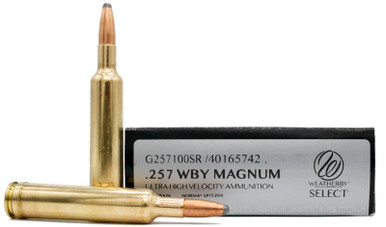 Weatherby Select 257 Weatherby Mag 100gr Spitzer Ammo - 20 Rounds