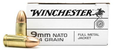 Winchester 9mm NATO 124gr FMJ Ammo - 50 Rounds