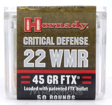 Hornady Critical Defense 22 WMR 45gr FTX Ammo - 50 Rounds