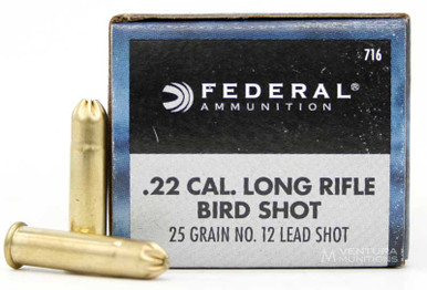 Federal Game-Shok 22LR 25gr #12 Lead Shot Ammo - 50 Rounds