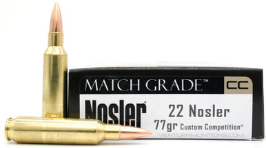 Nosler Match Grade 22 Nosler 77gr BTHP Ammo - 20 Rounds