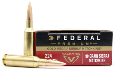 Federal Gold Medal 224 Valkyrie 90gr SMK Ammo - 20 Rounds