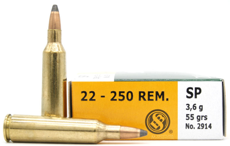 Sellier & Bellot 22-250 Rem Mag 55gr SP Ammo - 20 Rounds - Ventura ...