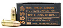 Sig Sauer 365 Elite Performance 9mm 115gr FMJ Ammo - 50 Rounds
