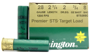 Remington Premier STS 28ga 2.75" 3/4oz #8 Lead Shot Ammo - 25 Rounds