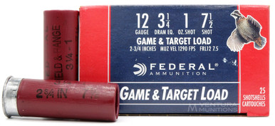 Federal Game & Target 12ga 2.75" 1oz #7.5 Shot Ammo - 25 Rounds