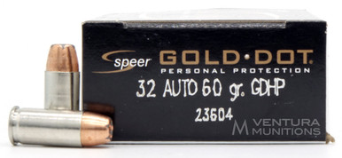 Speer Gold Dot 32 ACP 60gr JHP Ammo - 20 Rounds