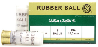 Sellier & Bellot 12ga 2-5/8" 15mm Double Rubber Ball Ammo - 25 Rounds