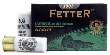 1901 Fetter 12ga 2.75" F-Buckshot Ammo - 15 Rounds