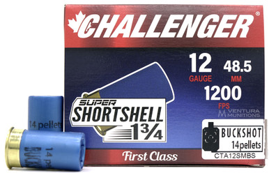 Challenger Super Shortshell 12ga 1.75" #14 Buckshot Ammo - 20 Rounds