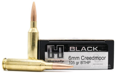 Hornady Black 6mm Creedmoor 105gr BTHP Ammo - 20 Rounds