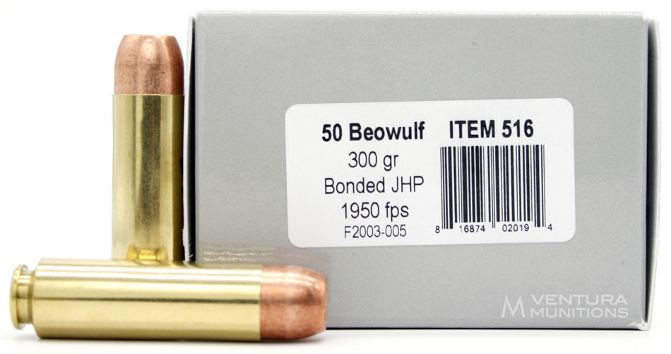 Underwood 50 Beowulf 300gr Bonded Jhp Ammo Rounds Ventura Munitions