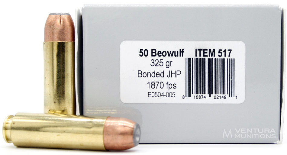 Underwood 50 Beowulf 325gr Bonded Jhp Ammo Rounds Ventura Munitions