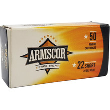 Armscor 22 Short 29gr Copper Solid Point Ammo - 50 Rounds