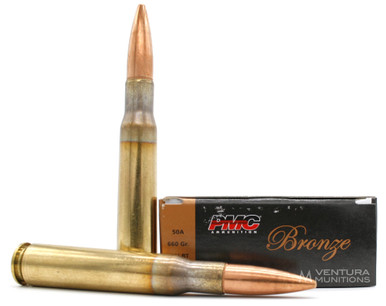 PMC Bronze 50 BMG 660gr FMJ-BT Ammo - 10 Rounds