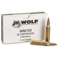 Wolf Gold 5.56x45 NATO 55gr M193 FMJ Ammo - 20 Rounds