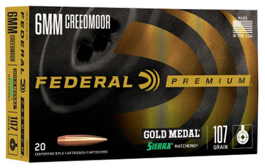 Federal Gold Medal 6mm Creedmoor 107gr SMK Ammo - 20 Rounds