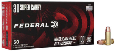 Federal American Eagle 30 Super Carry 100gr FMJ Ammo - 50 Rounds