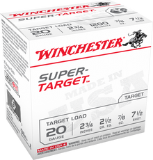 Wincheseter Super-Target 20ga 2.75" 7/8oz #7.5 Shot Ammo - 25 Rounds